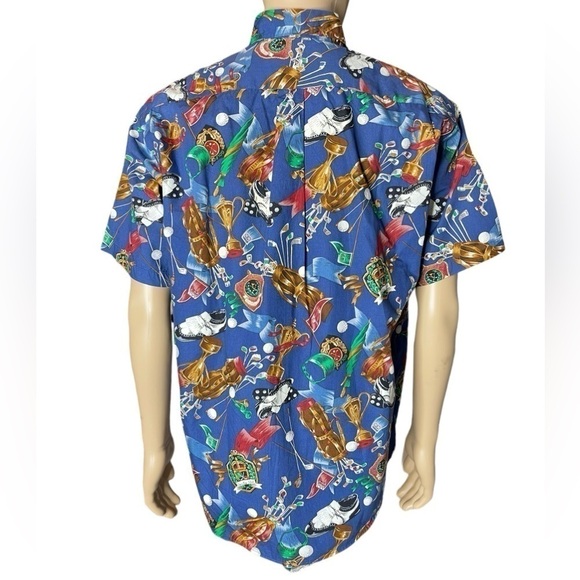 Vintage Golf PLEATS Button Down Long Sleeve Men’s Collared Shirt Size Large - Picture 6 of 12